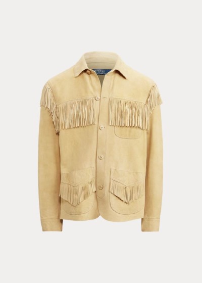 Chaquetas Polo Ralph Lauren Hombre Marrom - Fringe Lambskin - FQETZ1692